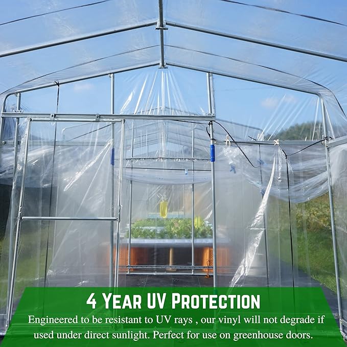Farm Plastic Supply - Clear Vinyl Sheeting - 15 Mil - (4'6" x 20') - Vinyl Plastic Sheeting, Clear Vinyl Sheet for Storm Windows, Covering, Protection, Tablecloth Protector