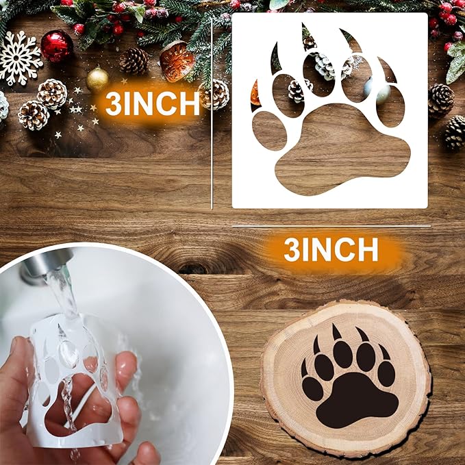 Small Stencils for Painting on Wood Reusable, 3 Inch Reusable Stencil for Craft Ornament Paint Template Stencils for Wall Card Rock Wood Signs Coasters Canvas Home Decor (Animal Wildlife)