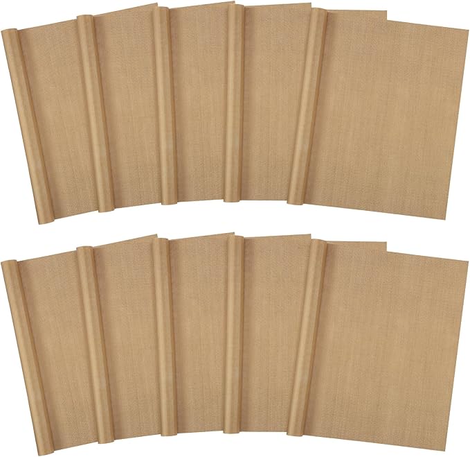 Svaldo Teflon Sheets for Heat Press, 10 Pack, 16x20 Heat Press Paper for T Shirts, Hat, Reusable Non Stick PTFE Teflon Sheet, Iron Transfer Paper for Sublimation Machine, Craft & Baking