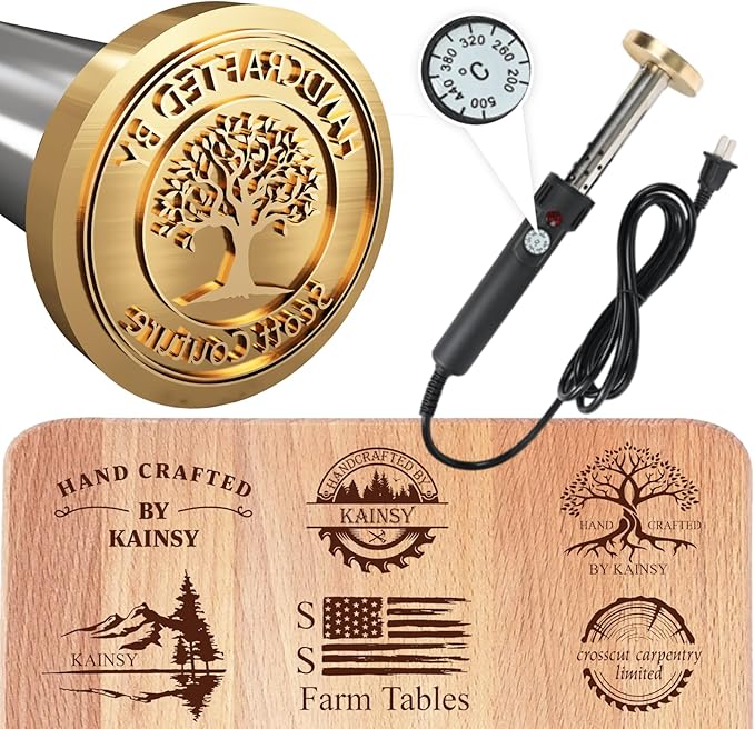 Custom Electric Branding Iron for Wood, Adjustable Temperature Wood Branding irons Personalized Wood Burning Letter Stamp for Leather Woodworking Tool, Handcraft & Wedding Gifts(2.5Inches)