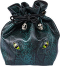 Large DND Dice Bag Leather Dice Storage Bag Dark Green D&D Drawstring Pouch with Pockets for RPG Table Games - Can Hold 200+ Polyhedral Dice