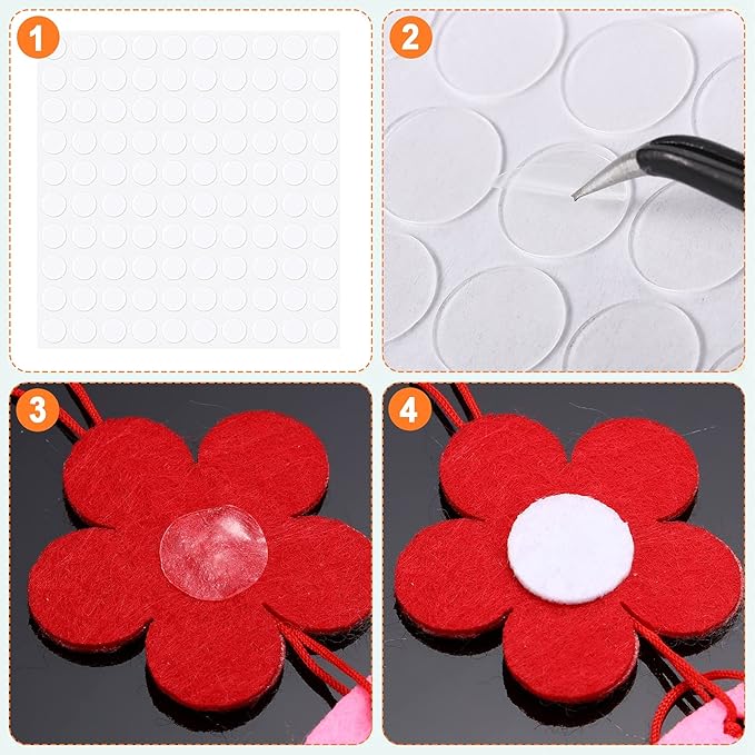 Zonon 1000 Pcs Double Sided Adhesive Dots Clear Glue Point Tape Stickers Balloon Glue Round Mini No Traces Adhesive Sticker Dot Sticker for Classroom Decor Craft DIY Office (0.39 Inch/ 10 mm)