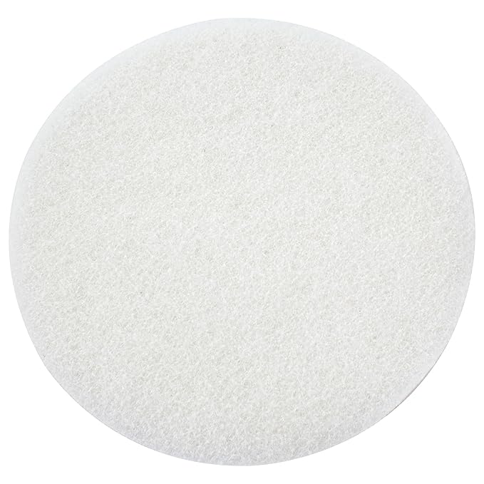 White Buffing and Polishing Pad with Hook and Loop Back | Apply Hard Wax Oils and Stain (20, 6 inch)