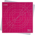 The Quilted Bear Rotating Cutting Mat 18" x 18" - Square 360° Rotating Self Healing Mat with Innovative Locking Mechanism for Quilting & Sewing Your Choice of Colours Available! (Pink)
