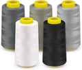 3000 Yards Serger Thread, 5 Colors Cones of All Purpose Thread for Sewing, Polyester Thread 40S/2 for Serger&Overlock, Quilting, Piecing, Sewing Machine