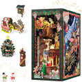CUTEBEE Christmas Book Nook Kit - DIY Miniature House Dollhouse Kit for Adults, Teens, Booknook Tiny House Bookshelf Decor 3D Wooden Puzzle, Gifts for Family, Friends （Christmas Wish Store）
