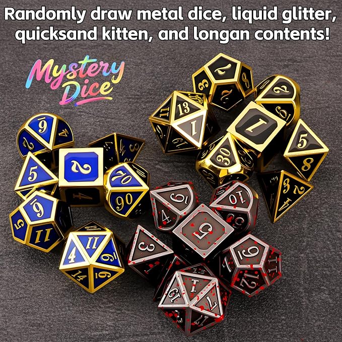 Coyeekn Mystery Dice Set - DND Dice Set - Polyhedral Dice, Dice Goblin, RPG Dice Set, Suitable for Role Playing, Table Games(Mystery Pack of 6)