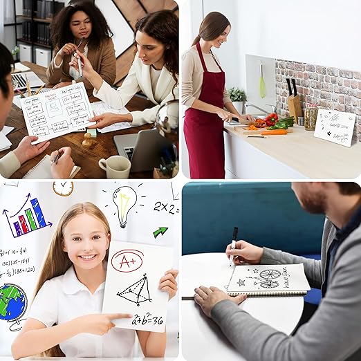 6 Premium Small Dry Erase Board 9"x12"- Portable Dry Erase Lap Board, Handheld Whiteboard- White Boards for Students - Small Whiteboard | Double Sided Erasable White Boards Dry Erase- 6 Pk