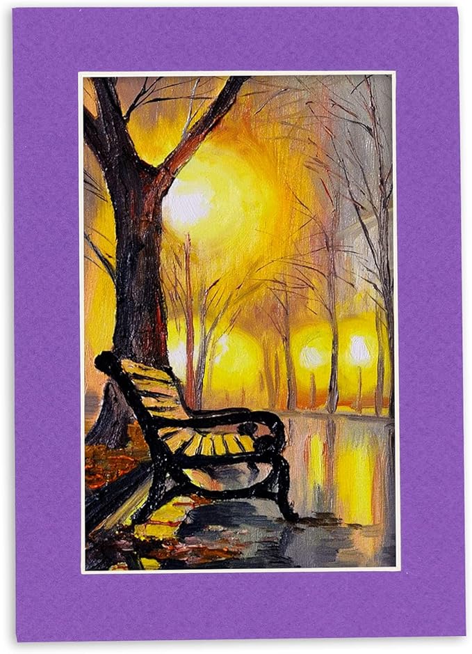 5x7 Mat for 8.5x11 Frame - Precut Mat Board Acid-Free Purple 5x7 Photo Matte Made to Fit a 8.5x11 Picture Frame, Premium Matboard for Family Photos, Show Kits, Art, Picture Framing, Pack of 100 Mats