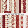 24 Sheets Red Aesthetic Scrapbooking Paper Pad - 6In x 6In Double Sided Flowers Patterns for Photos Album Journals Supplies Decorative Collage Origami DIY Crafts Gifts Wrapping