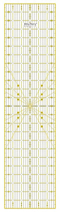 Quilting Ruler 6"x24",Non-Slip Clear Acrylic Sewing Ruler with Easy-to-Read Grid,Yellow & Black Grid Design,Perfect for Fabric,Patchwork,Cutting & Sewing Crafts,Durable Tool for Quilting
