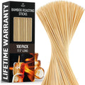 Zulay 100 Pack Bamboo Wooden Skewers - 17.5" Marshmallow Roasting Sticks & Barbeque Skewers For Campfire - Authentic Bamboo Sticks & Smores Sticks For Grilling Hotdogs, Kabobs, BBQ, & More