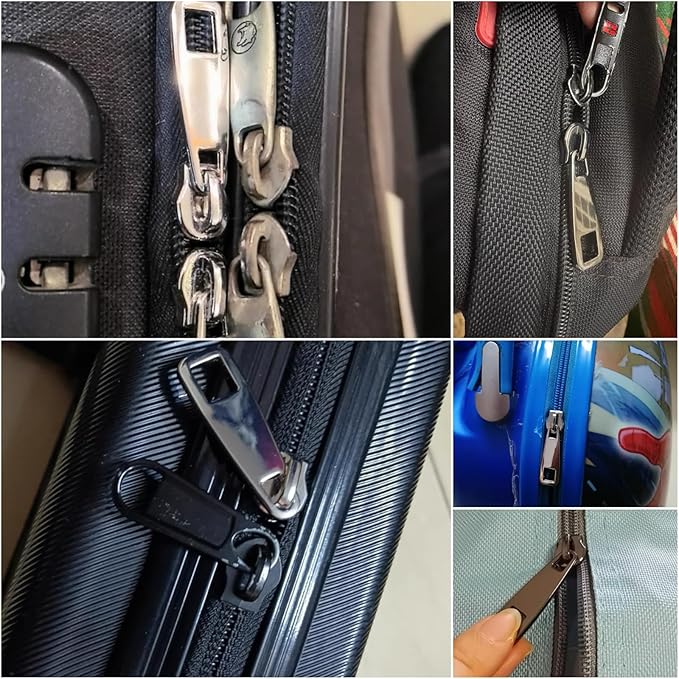 AKTIOIN Metal Zipper Repair Kit for Jackets, Luggage, Bags, Backpack, No Sewing Required Detachable Zip Heads Zipper Pull Replacement (#8 Golden)