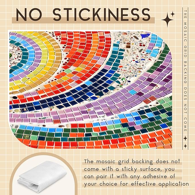 36" X 76" Mosaic Mesh for Back Mounted Tile Fiberglass Mosaic Mesh Backing Boast for Tile Installation Supplies Tools (Non Sticky)