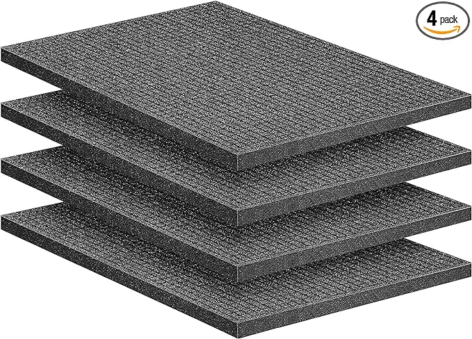 Sfcddtlg 4 Pcs Pick Apart Foam Inserts- 16 x 12 x 1 Inch Pick and Pluck Foam Sheets- Pluck Pre Cubed Foam Pads for Toolbox Game Box Cases Camera Storage Drawer