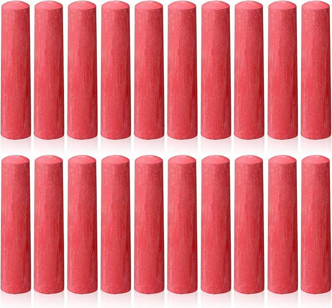 20 Pcs Sidewalk Chalks for Kids Non Toxic Jumbo Chalk for Party Gift Outdoor Art Classroom Play Painting (Red)