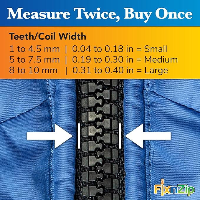 FixnZip (Black Nickel 3 Pack S,M,L) - Universal Zipper Repair Kit for Jackets, Luggage, Bags - Backpack Zipper Replacement Repair Kit
