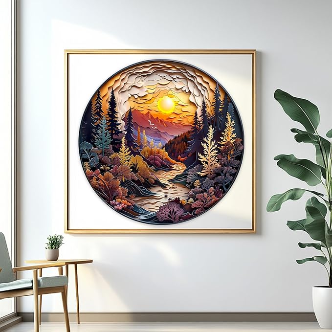 masseruon Round Puzzles for Adults 1000 Pieces-Naturelish Puzzle-26.6x26.6in Jigsaw Puzzles with HD Matte Finish-Hard Impossible Difficult for Adult-Challenging Gift for Puzzle Lovers