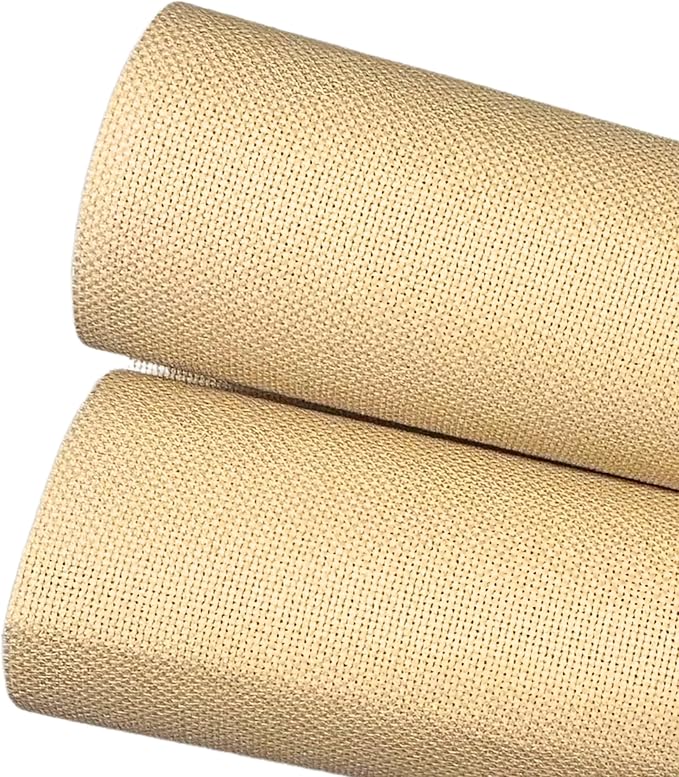 2 Sheets of Wheat 14 Count Aida Cloth – 18 x 18 Inch Pre-Cut Fabric Squares – Cross Stitch Fabric – 100% Cotton – Ideal for Needlework & Embroidery – The Knotty Unicorn