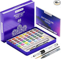 ARTISTRO Watercolor Paint Set – 48 Vivid Colors in Portable Box, Including Metallic & Fluorescent Shades – Travel Art Kit for Artists, Hobbyists & Painting Lovers (Premium Home)