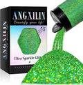 Holographic Fine Glitter for Epoxy Resin DIY Craft,ANGXILIN High Capacity 260g Shaker Bottle Fine Glitter for Nail Art Face Body Make Up,Tumblers Earrings Jewelry Making Fine Glitter (Laser Green)
