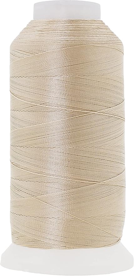 Mandala Crafts Cream Heavy Duty Thread - 1500 Yds Tex 70 for Sewing, Drapery, Jeans, Leather, Hair, Bonded Polyester, Outdoor, Marine, Upholstery