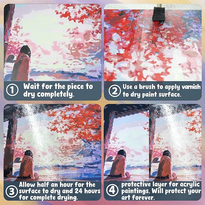 Acrylic Varnish, Professional Gloss Varnish for Acrylic Painting, Seals and Protects Artworks, Non-Toxic, Art Acrylic Paint Sealer for Handmade Artists, Painter & Kids (200ml/Gloss)