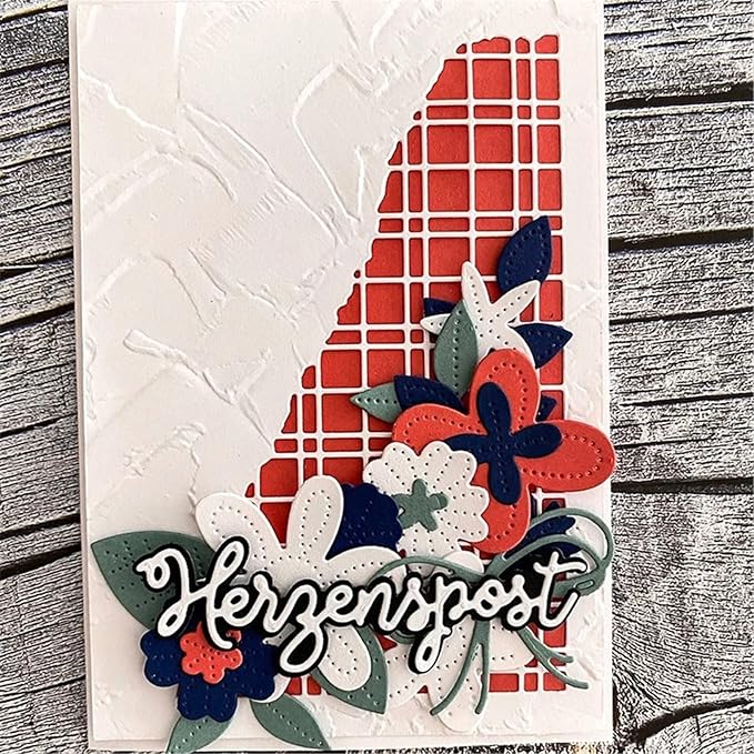 Mvchifay Cutting Dies for Card Making Metal Die-Cuts Scrapbooking Tool Hollow Frame DIY Craft Punch Template Embossing for Paper Album Decor (Cube and Flower-10x13.4cm)