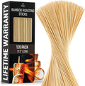 Zulay 120 Pack Bamboo Wooden Skewers - 17.5" Marshmallow Roasting Sticks & Barbeque Skewers For Campfire - Authentic Bamboo Sticks & Smores Sticks For Grilling Hotdogs, Kabobs, BBQ, & More