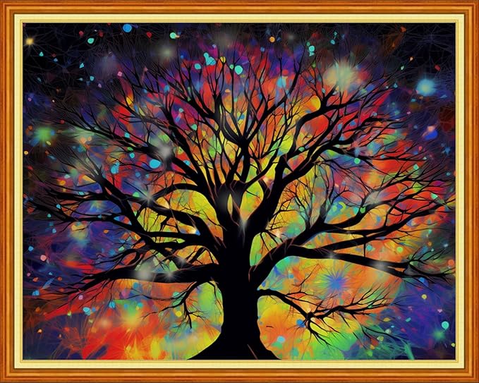 Dooxvey Cross Stitch Kit for Adult Beginners - Moonlight Tree 16x20 inch Pattern