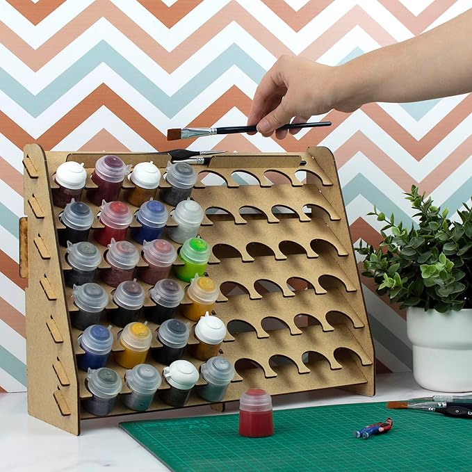 Paint Rack for model paints. Hobby craft Citadel compatible wall paint rack stand holder organiser storage for miniature warhammer art artists (33 mm)