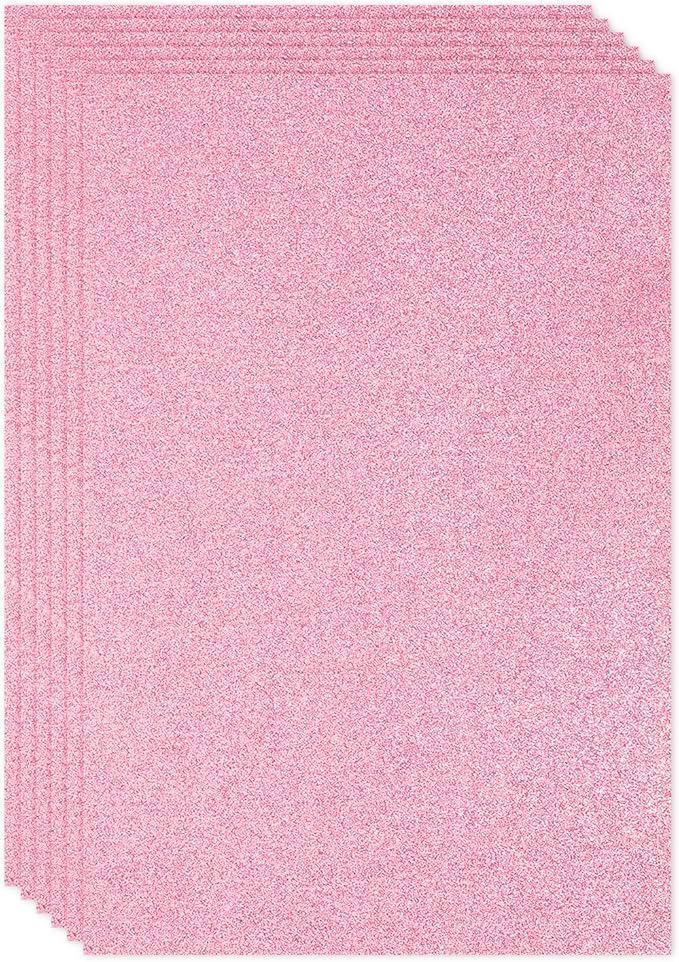 PATIKIL 2mm(1/10") Thick Non Adhesive Glitter Foam Sheet 16x24inch(40x60cm) Pink, EVA Shiny Foam Board for Craft, 6 Pcs
