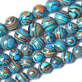 8MM Blue Malachite Beads Natural Stone Energy Healing Beads Round Loose Beads for Jewelry Making Bracelet 90pcs 2 Strands 32"
