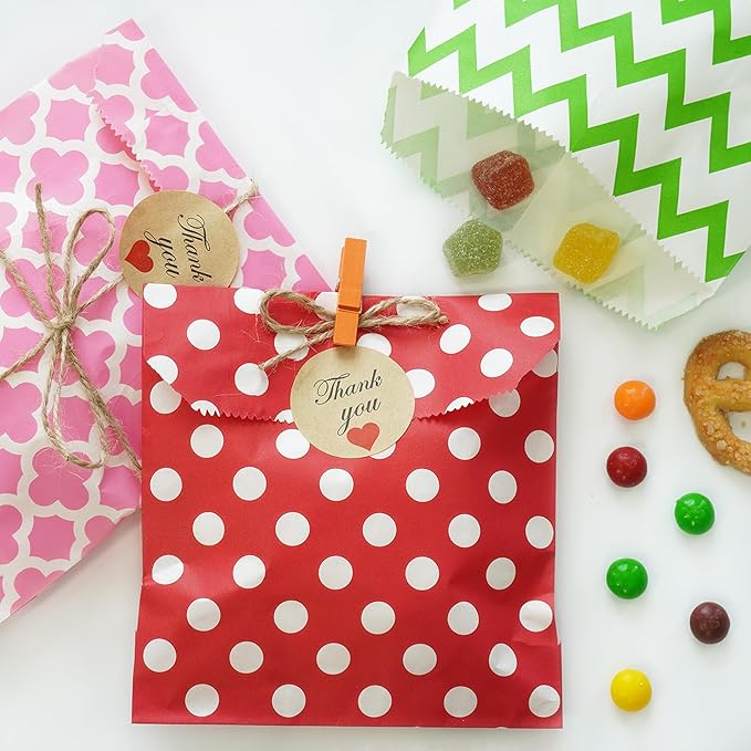 KEYYOOMY 100 Pcs Navy Blue Candy Buffet Bags Small Cookie Bags Polka Dot Paper Treat Bag for Wedding Birthday Party (5 inch x 7 inch)