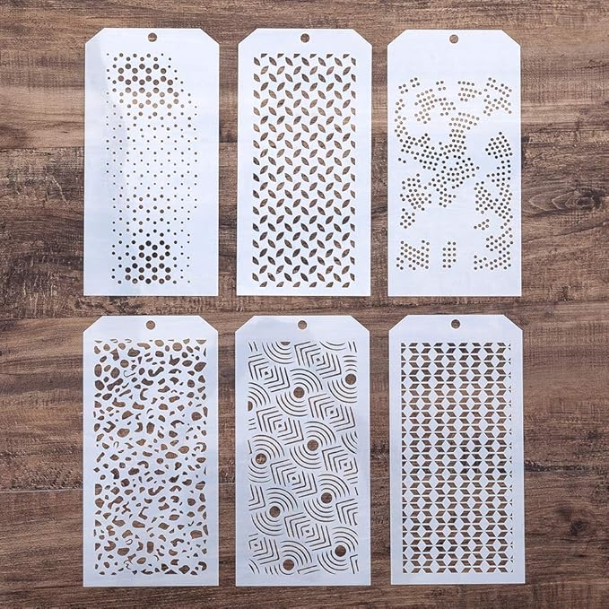 DIY Decorative Stencil Template for Scrapbooking Painting on Wall Furniture Crafts, Set of 6 (Polka Dot)