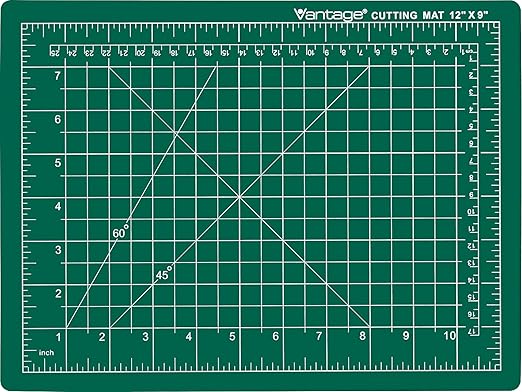 Dahle Vantage 10470 Premium Self-Healing Cutting Mat, 9"x12", 1/2" Grid, 5 Layers for Max Healing, Perfect for Crafts & Sewing, Green