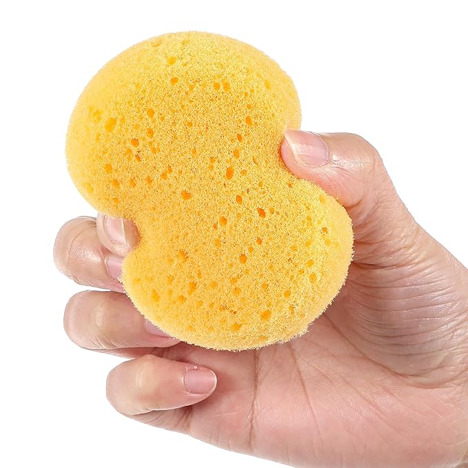 Qianyu 20PCS Pottery Sponges for Clay, Painting Sponge Elasticity Round Cleaning Sponge Soft Water Absorption Soap Sponges for Kitchen Ceramics Household Shoes Leather Care Artists