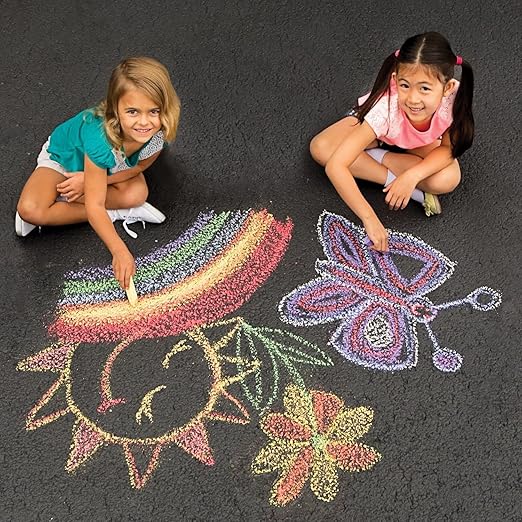 S&S Worldwide Jumbo Sidewalk Chalk Multi-color | 9 Colors | Non-Toxic | 4 Inch Length | 126 Pieces, Pack of 4