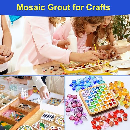 Mosaic Crystal Grout, Mosaic Crystal Sealant, Tile Grout for Crafts, Handmade Grouting, DIY Craft Projects Accessories, Direct caulking, Mosaics Tile Tools for All Tiles, Surfaces (Translucent, 7oz)