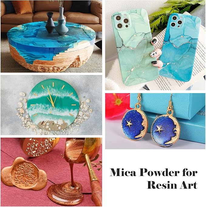 Blue Mica Powder(100g) Big Bottle Pigment Powder Multipurpose DIY Arts and Crafts Additive, Woodworking, Epoxy, Resin, Natural Bath Bombs, Paint, Soap,Nail Polish, Lip Gloss(Luster Blue, 3.5oz)