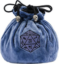DND Dice Bags Large with Pockets Blue Storage Bag with D20 Logo for Dungeon and Dragons RPG Game Dices - Capacity 200+ Dice