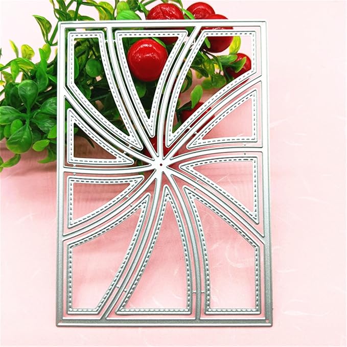 Mvchifay Cutting Dies for Card Making Metal Die-Cuts Scrapbooking Tool Hollow Frame DIY Craft Punch Template Embossing for Paper Album Decor (Whirl Frame-14x10cm)