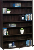 Sauder Multimedia 7 tier Storage Tower, Cinnamon Cherry finish