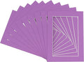 6x8 Mat for 8x10 Frame - Precut Mat Board Acid-Free Show Kit with Backing Board, and Clear Bags Dark Purple 6x8 Photo Matte Made to Fit a 8x10 Picture Frame Matboard for Framing, Pack of 100 Mats