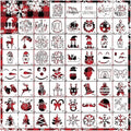 Small Stencils for Painting on Wood Reusable, 3 Inch Reusable Stencil for Craft Ornament Paint Template Stencils for Wall Card Rock Wood Signs Coasters Canvas Home Decor (Christmas)
