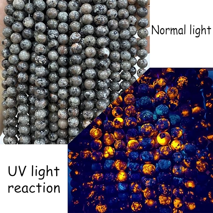6MM 120pcs Natural Flame Yooperlite Stone Energy Beads Round Loose Beads for Jewelry Making DIY Bracelet Necklace 2 Strands 32"