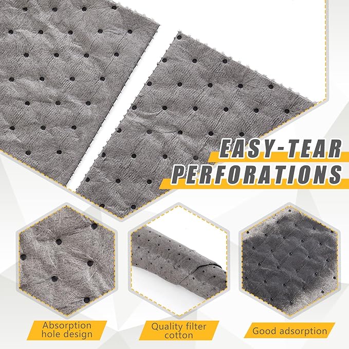 30" W x 150' l Oil Absorbent Mat Roll Oil Pads Absorbs up to 40.2 Gallons Heavyweight Mat Roll for Protecting Home Garage Basement