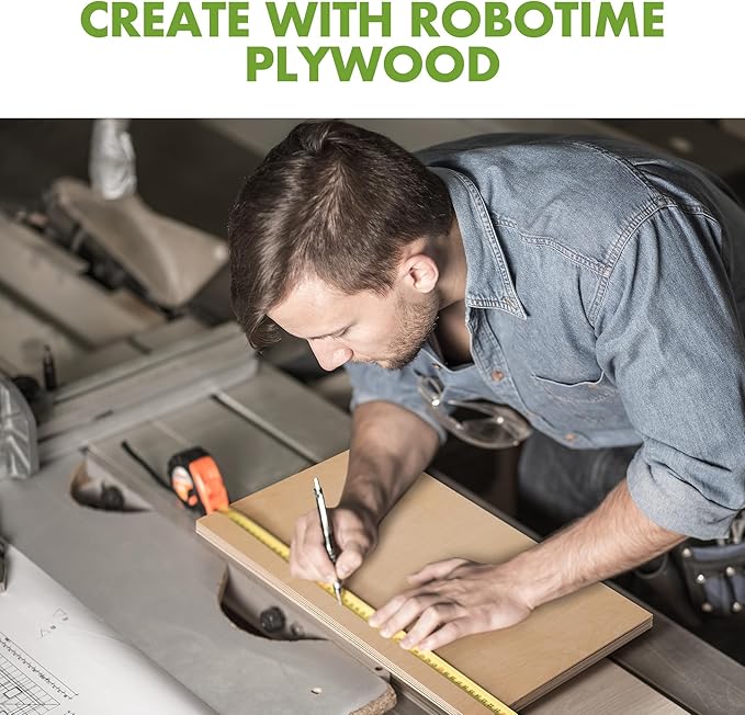 ROBOTIME 6-Pack Laser Wood Sheets 1/8" - 12 x 16 x 1/8 Inch - Basswood 2Pcs & Walnut 2Pcs & Birch 2Pcs - 3mm Plywood Sheets for Laser Cutting, Engraving & Wood Burning (Pyrography)