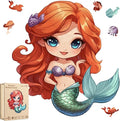 Wooden Puzzles for Adult and Kids, 100 Pieces Ocean Puzzle, Unique Shaped Mermaid Wooden Preschool Puzzle, Toddler Wooden Puzzle Toy Gift for Family and Friends, Suitable for Family Games