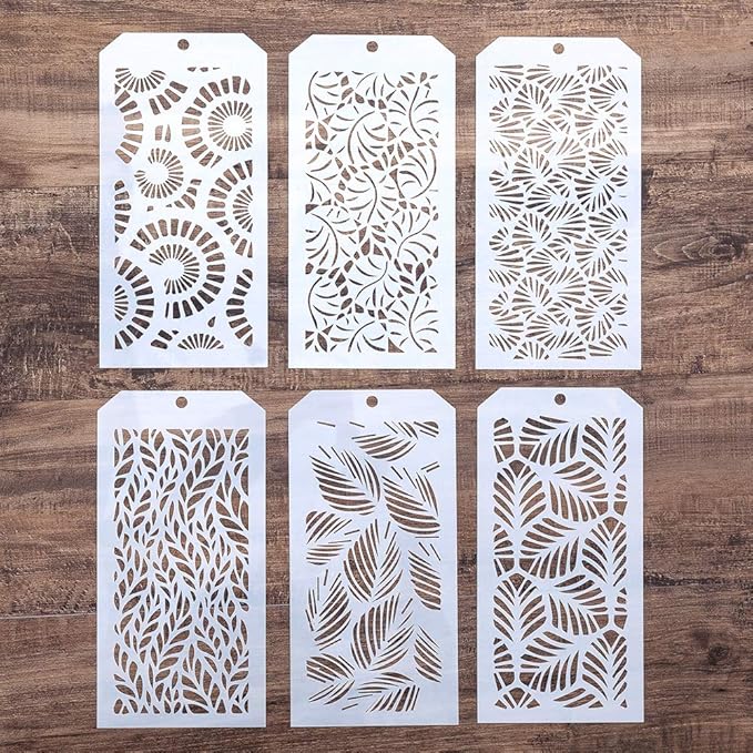 DIY Decorative Poppy Flower Stencil Template for Scrapbooking Painting on Wall Furniture Crafts, Set of 6 (Flower)